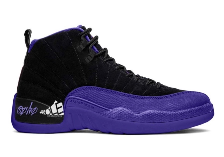 Air Jordan 12 Dark Concord Black Purple Shoes - Click Image to Close